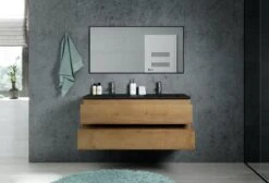 Badkamermeubel Angela 120cm Eiken - Badmeubel Met Zwarte Wastafel -Badkamer Wijs 1200x815 6