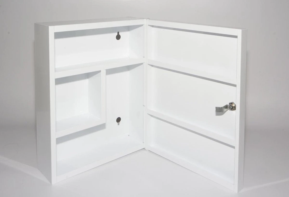 Culinorm Medicijnkast Van Staal Met Slot - 35cm X 45 Cm X 15 Cm - Wit 4 Culinorm Medicijnkast Van Staal Met Slot - 35cm X 45 Cm X 15 Cm - Wit - Afbeelding 2