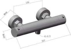 Wesseling & Bos Eva Doucheset – Douchemengkraan Met Thermostaat-glijstang 60 Cm - Mat Zwart - Compleet Met Alle Montagemateriaal -Badkamer Wijs 1200x826 2