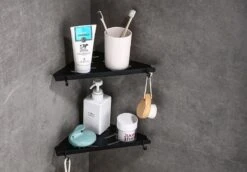 Vannons - Doucherek - Doucherek Hangend - Doucheplankje - Metaal - Set Van 2 - Zwart 20 Vannons - Doucherek - Doucherek Hangend - Doucheplankje - Metaal - Set Van 2 - Zwart -Badkamer Wijs 1200x838 3