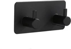 Igoods Handdoekhaakjes Zelfklevend - Badkamer & Keuken - Handdoekhouder Zwart | 2 In 1