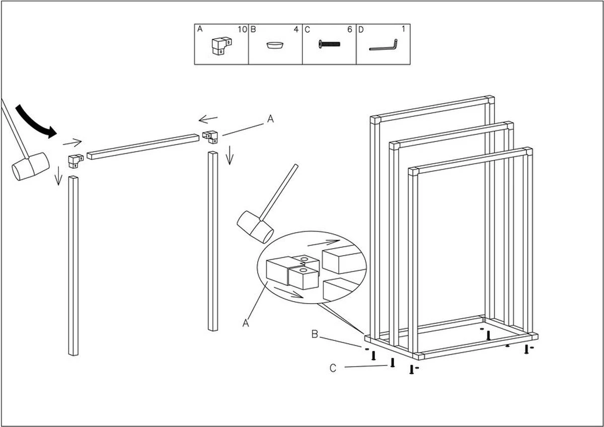 Sealskin Tube - Handdoekrek Vrijstaand - Zwart 9 Sealskin Tube - Handdoekrek Vrijstaand - Zwart - Afbeelding 7