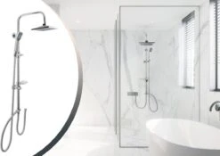 Lifa Bathing Zilveren Douchesysteem - Verstelbare Doucheset - RVS En ABS - Regendouche En Handdouche - Chroom - Incl. Bevestigingsmateriaal -Badkamer Wijs 1200x849 4