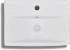 VidaXL Wastafel Met Kraangat En Overloop Rechthoekig Keramiek Wit -Badkamer Wijs 1200x850 8