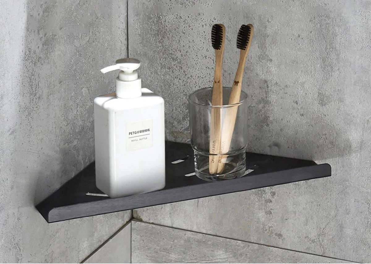 Vannons - Doucherek - Doucherek Hangend - Doucheplankje - Metaal - Set Van 2 - Zwart 12 Vannons - Doucherek - Doucherek Hangend - Doucheplankje - Metaal - Set Van 2 - Zwart - Afbeelding 10