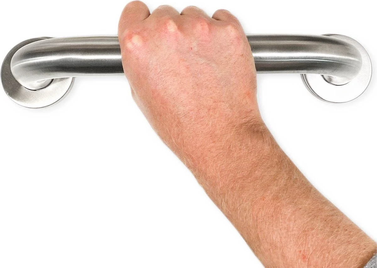 Brute Strength - Handgreep Voor Bad Of Douche - 30 Cm - Wandbeugel - RVS Handgreep - Wandgreep Voor Badkamer - Douche - Toilet - Toiletbeugel - Badgreep - Douchegreep 4 Brute Strength - Handgreep Voor Bad Of Douche - 30 Cm - Wandbeugel - RVS Handgreep - Wandgreep Voor Badkamer - Douche - Toilet - Toiletbeugel - Badgreep - Douchegreep - Afbeelding 2