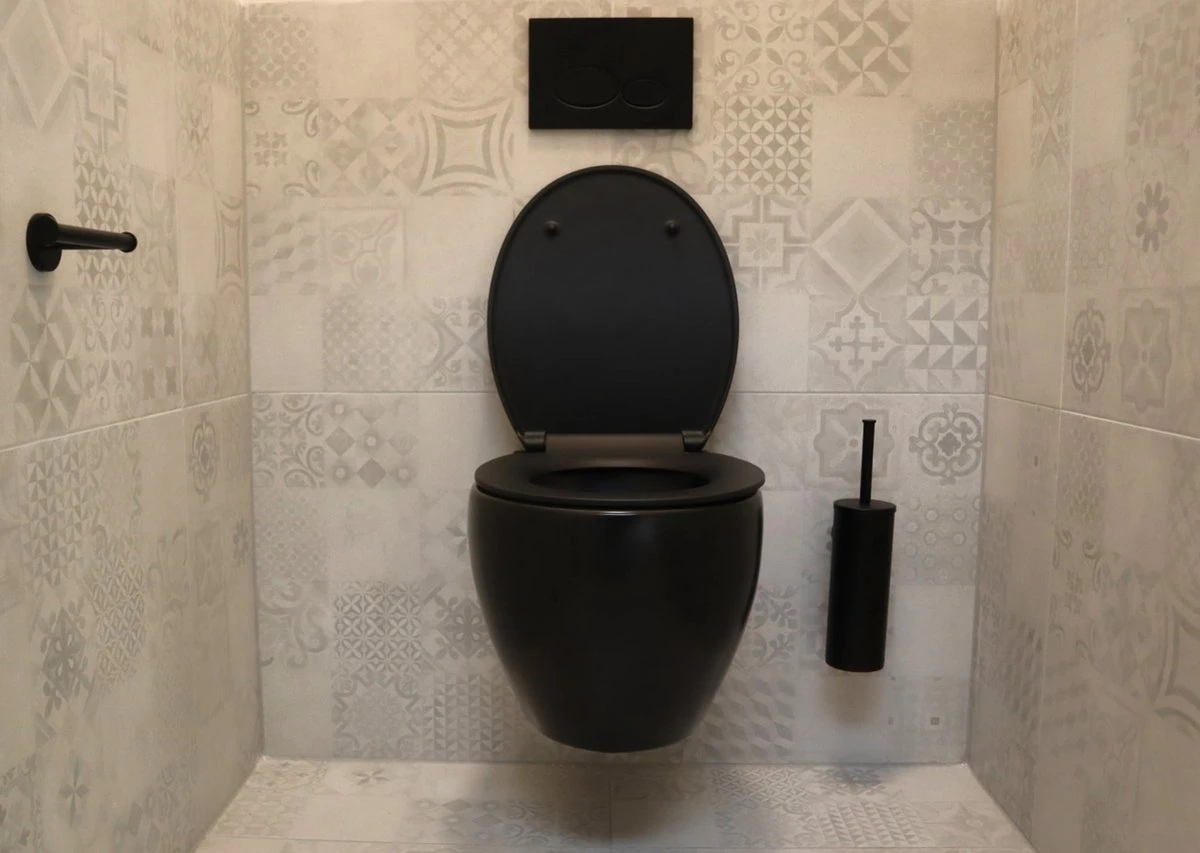 Viidako – Paskii Toiletpot – Mat Zwart – Design - Rimless – INCLUSIEF Softclose Zitting – Quick Release - Hangend/zwevend Toilet 7 Viidako – Paskii Toiletpot – Mat Zwart – Design - Rimless – INCLUSIEF Softclose Zitting – Quick Release - Hangend/zwevend Toilet - Afbeelding 5