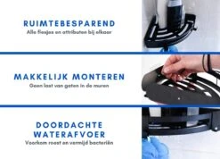 Doucherek Zonder Boren Badkamer Accessoires Zelfklevend | Douchemandje | Badrek | Douche Rek Zwart | Hoekrek Hangend | Blueplato® 14 Doucherek Zonder Boren Badkamer Accessoires Zelfklevend | Douchemandje | Badrek | Douche Rek Zwart | Hoekrek Hangend | Blueplato® -Badkamer Wijs 1200x866 1