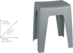 WENKO Badkamerkruk Kumba 38x47cm In Grijs Kunststof - Douchekruk -Badkamer Wijs 1200x874 5