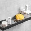Planchet 45cm | Zwart | Badkamerplank | RVS | Metaal | Wastafel Glas | Zwevend | Wandplank Badkamer | Wastafel | Toilet | Wc | Hangende Plank | Hangend | Sanitair -Badkamer Wijs 1200x875 4