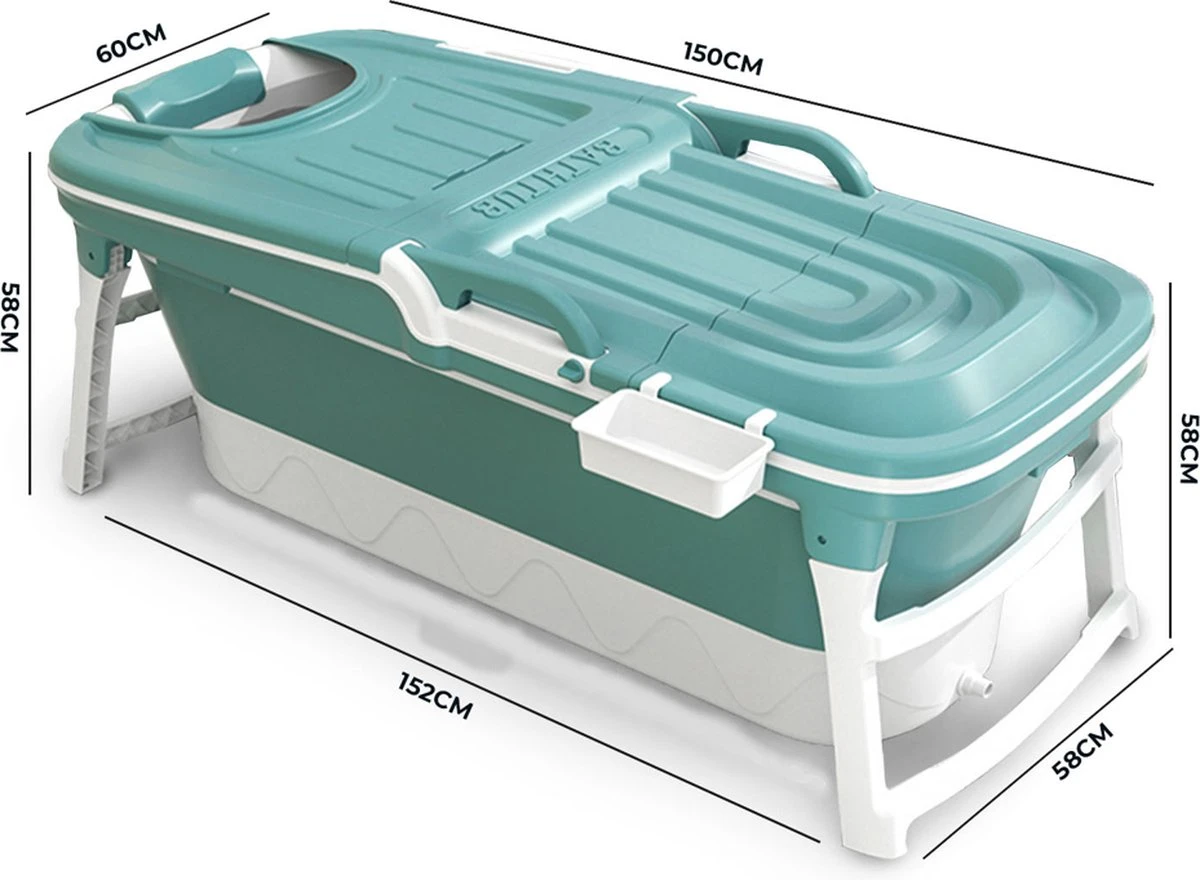 Foresta Volwassenen Zitbad XXL 150CM - Plastic Badkuip - Lime 4 Foresta Volwassenen Zitbad XXL 150CM - Plastic Badkuip - Lime - Afbeelding 2