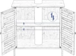 Merkloos Badkamerkast - Ondermeubel Wastafel - Handdoeken Kast - Opbergruimte - Opbergkast Badkamer - Wastafel Onderkast - Hout - Bamboe -Badkamer Wijs 1200x882 5