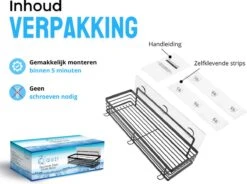 RVS Doucherek Zelfklevend Zonder Boren Zwart - Douchemandje Met 15KG Draagvermogen - Planchet Badkamerrek - Shower Rack - 31x10cm 15 RVS Doucherek Zelfklevend Zonder Boren Zwart - Douchemandje Met 15KG Draagvermogen - Planchet Badkamerrek - Shower Rack - 31x10cm -Badkamer Wijs 1200x896 2