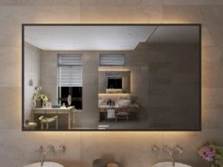 Viidako Badkamerspiegel Met LED Verlichting - Anti Condens - 3 LED Standen - Met Klok - Mat Zwart -Badkamer Wijs 1200x900 13