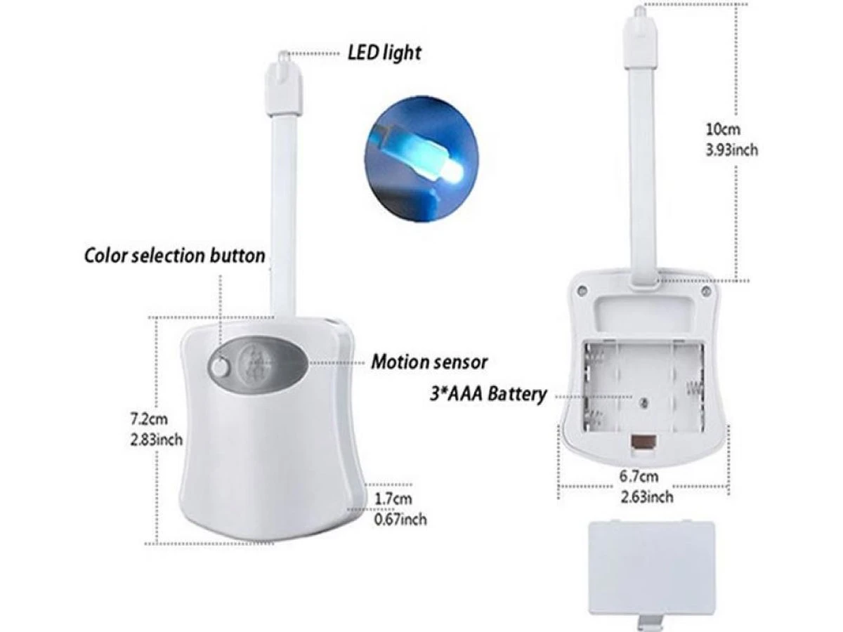 2 Stuks Toiletpotverlichting-automatisch-led-licht-toilet-bril-verlichting-voor-wc-in-8-stelbare-kleuren-wc-lamp-nachtlamp-bewegingssensor-toiletpot, Wit , Merk I12Cover 8 2 Stuks Toiletpotverlichting-automatisch-led-licht-toilet-bril-verlichting-voor-wc-in-8-stelbare-kleuren-wc-lamp-nachtlamp-bewegingssensor-toiletpot, Wit , Merk I12Cover - Afbeelding 6