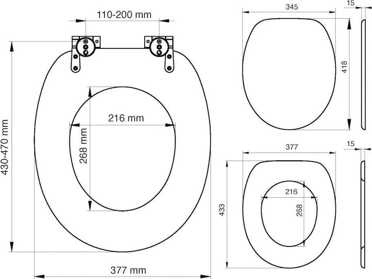 Tiger Blackwash - Toiletbril - WC Bril - MDF - Zwart 5 Tiger Blackwash - Toiletbril - WC Bril - MDF - Zwart - Afbeelding 3