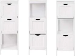 Staand Houten Badkamerkastje Met 2 Te Benutten Schuiflades - Vrijstaand Kastje Voor Badkamer Met Twee Lades - 30x30x89cm - Wit 17 Staand Houten Badkamerkastje Met 2 Te Benutten Schuiflades - Vrijstaand Kastje Voor Badkamer Met Twee Lades - 30x30x89cm - Wit -Badkamer Wijs 1200x903 6