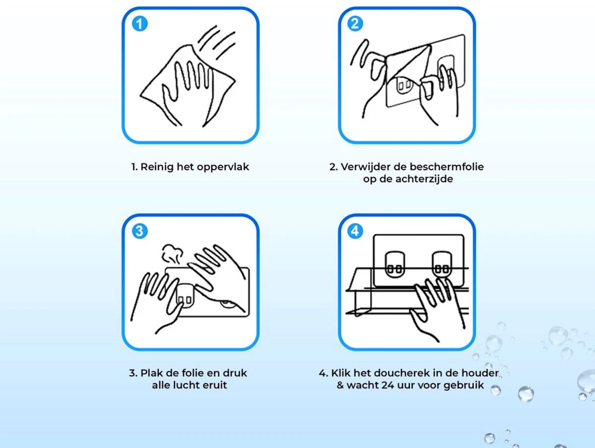 RVS Doucherek Zelfklevend Zonder Boren Zwart - Douchemandje Met 15KG Draagvermogen - Planchet Badkamerrek - Shower Rack - 31x10cm 9 RVS Doucherek Zelfklevend Zonder Boren Zwart - Douchemandje Met 15KG Draagvermogen - Planchet Badkamerrek - Shower Rack - 31x10cm - Afbeelding 7