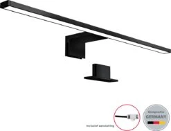 B.K.Licht - LED Spiegellamp - Zwart - Badkamerlamp - Spiegelverlichting - L:60cm - IP44 - 4.000K - 8W LED