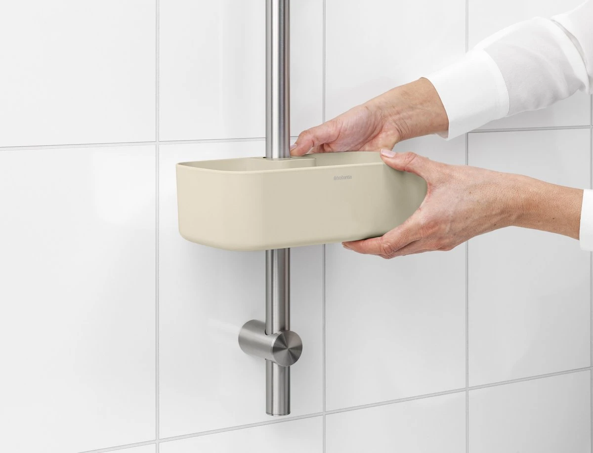 Brabantia ReNew Doucherek - Zonder Boren - Soft Beige 4 Brabantia ReNew Doucherek - Zonder Boren - Soft Beige - Afbeelding 2