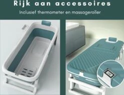 Livista® - Opvouwbaar Bad - Blauw - Zitbad - Inklapbaar - Bath Bucket - 150 CM LANG - XL - Incl. Thermometer & Onderwater LED Lichten -Badkamer Wijs 1200x922 4