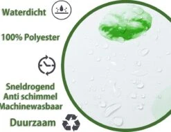 Douchegordijn 120x200 Cm (Small) - Met Ophangringen - Makkelijk Te Bevestigen - Waterdicht - Polyester - Sneldrogend En Anti Schimmel - Wasbaar En Duurzaam - Green Petals -Badkamer Wijs 1200x925 2
