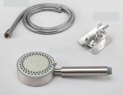 IBright Douchekop Met Slang En Wandhouder - RVS Zilver - 5 Functies – Handdouche – Hoofddouche Inclusief Wandhouder Zonder Boren -Badkamer Wijs 1200x927