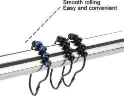 BOTC Gordijnringen - 12 Stuks Gordijn Haken - Gordijnhaken- RVS Gordijn Ringen Voor Gordijn Roede - Zwart -Badkamer Wijs 1200x930 6