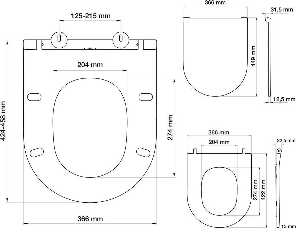 Tiger Elvas - Toiletbril - WC Bril - Duroplast - Wit 5 Tiger Elvas - Toiletbril - WC Bril - Duroplast - Wit - Afbeelding 3
