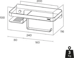 Tiger Caddy - Toiletrolhouder Met Planchet 24 Cm - RVS Geborsteld -Badkamer Wijs 1200x942 2