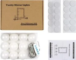 Merkloos Hollywood Spiegellampen – Spiegelverlichting Met 10 LED Lampen – Dimbare Make Up Spiegel Lamp – 4 Meter Kabel -Badkamer Wijs 1200x950