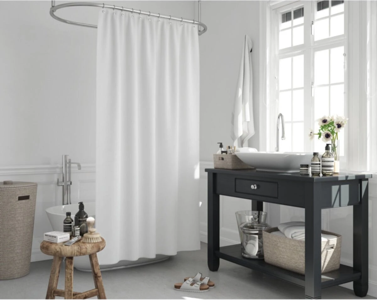 MLN Basics® Douchegordijn | Wit | 180x200 Cm | Inclusief Ringen | Anti-schimmel 3 MLN Basics® Douchegordijn | Wit | 180x200 Cm | Inclusief Ringen | Anti-schimmel