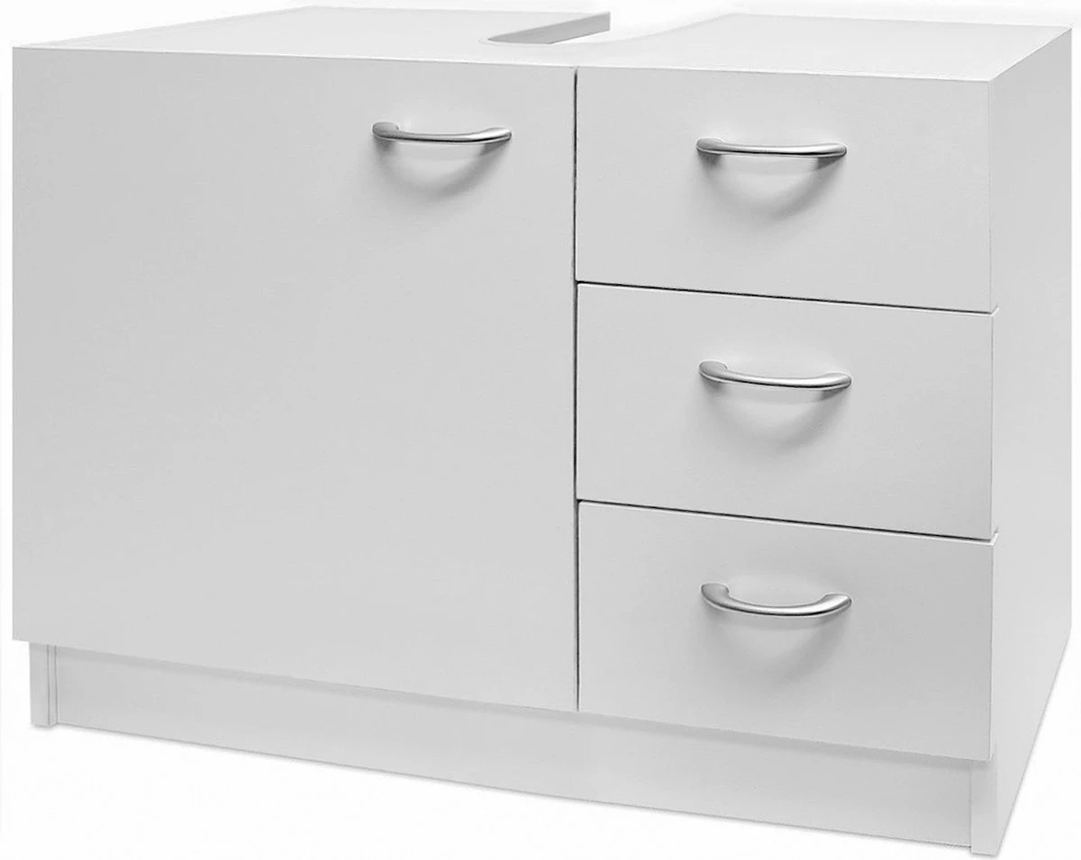 Deuba Badkamermeubel 3 Lades 63x54x30cm Wit Wastafelmeubel Onderkast 3 Deuba Badkamermeubel 3 Lades 63x54x30cm Wit Wastafelmeubel Onderkast
