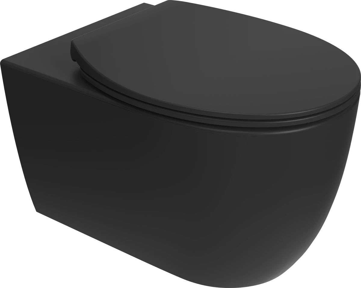 Viidako – Paskii Toiletpot – Mat Zwart – Design - Rimless – INCLUSIEF Softclose Zitting – Quick Release - Hangend/zwevend Toilet 3 Viidako – Paskii Toiletpot – Mat Zwart – Design - Rimless – INCLUSIEF Softclose Zitting – Quick Release - Hangend/zwevend Toilet