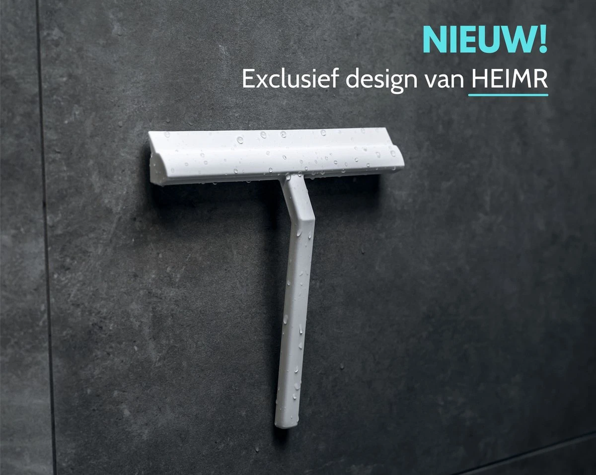 Douchewisser Wit Met Magneetstrip - Badkamer Accessoires - Raamwisser - Trekker Douche - Silicone - 21cm X 20cm 6 Douchewisser Wit Met Magneetstrip - Badkamer Accessoires - Raamwisser - Trekker Douche - Silicone - 21cm X 20cm - Afbeelding 4