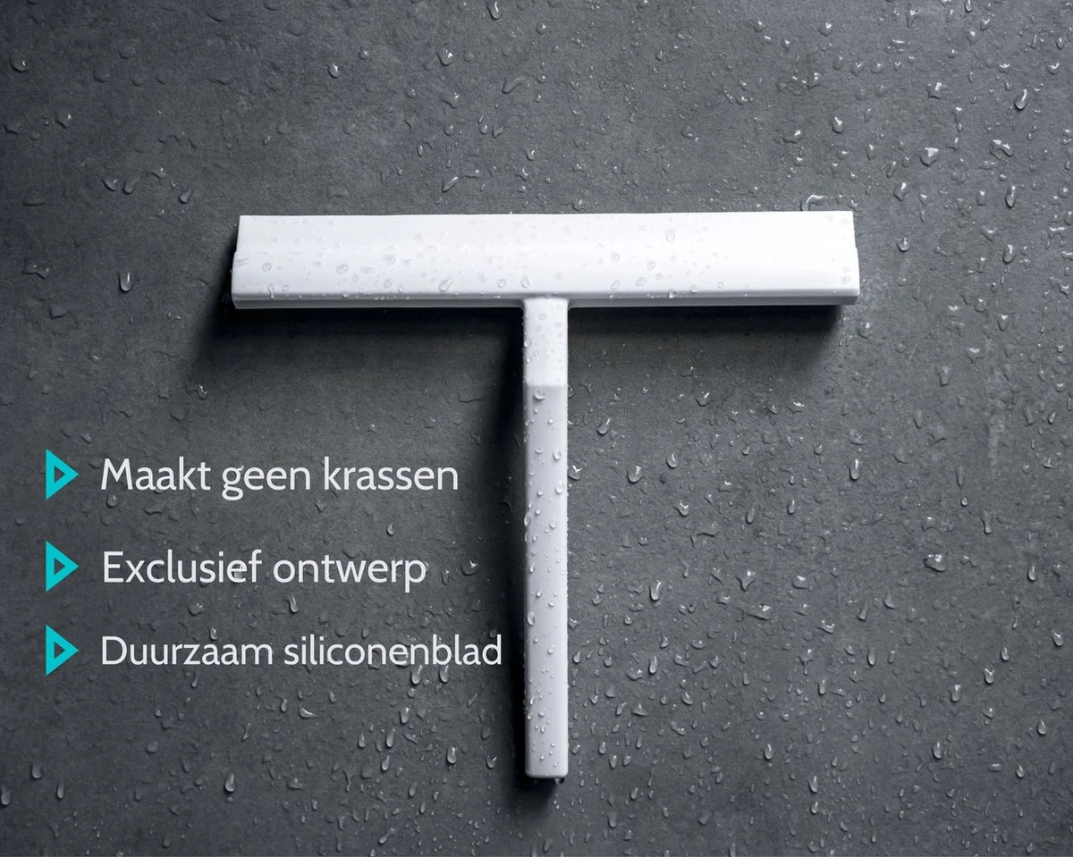 Douchewisser Wit Met Magneetstrip - Badkamer Accessoires - Raamwisser - Trekker Douche - Silicone - 21cm X 20cm 5 Douchewisser Wit Met Magneetstrip - Badkamer Accessoires - Raamwisser - Trekker Douche - Silicone - 21cm X 20cm - Afbeelding 3