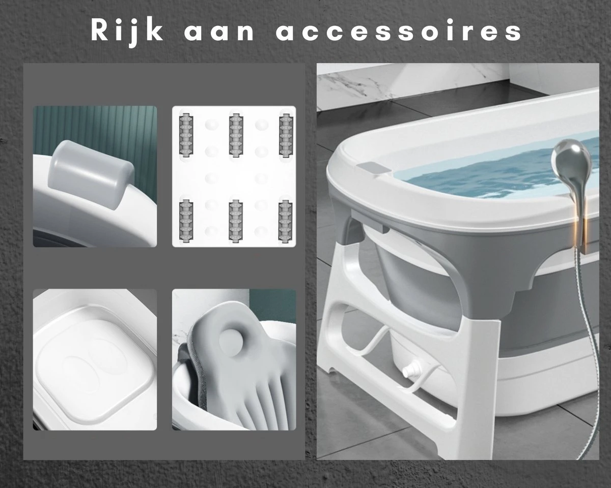 Livista® - Opvouwbaar Bad - Stoombad Grijs - Zitbad - Inklapbaar - Bath Bucket - 152 CM LANG - XL - Incl. Rugkussen, Stoommachine En Bad Accessoires 9 Livista® - Opvouwbaar Bad - Stoombad Grijs - Zitbad - Inklapbaar - Bath Bucket - 152 CM LANG - XL - Incl. Rugkussen, Stoommachine En Bad Accessoires - Afbeelding 7