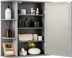 LUXGOODS Spiegelkast, Badkamerkast Met Spiegel, Aan De Muur Bevestigd Opbergkast, Houten Hangend Kast Met Verstelbare Planken & Open Compartimenten, Multifunctioneel Medicijnkastje Voor Badkamer, Woonkamer, Keuken, 66 X 63 X 16,5 Cm (Grijs) 13 LUXGOODS Spiegelkast, Badkamerkast Met Spiegel, Aan De Muur Bevestigd Opbergkast, Houten Hangend Kast Met Verstelbare Planken & Open Compartimenten, Multifunctioneel Medicijnkastje Voor Badkamer, Woonkamer, Keuken, 66 X 63 X 16,5 Cm (Grijs) -Badkamer Wijs 1200x960 22