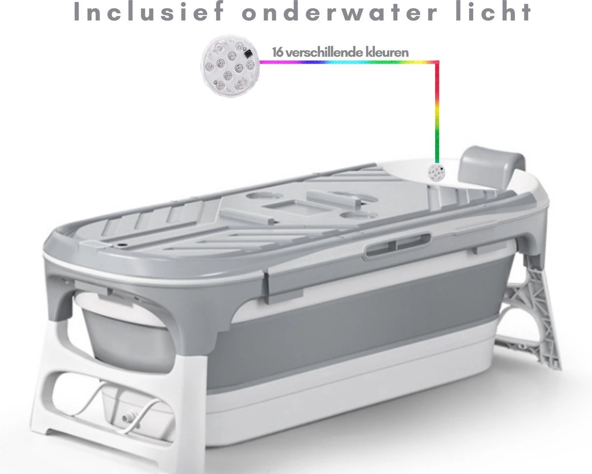 Livista® - Opvouwbaar Bad - Stoombad Grijs - Zitbad - Inklapbaar - Bath Bucket - 152 CM LANG - XL - Incl. Rugkussen, Stoommachine En Bad Accessoires 4 Livista® - Opvouwbaar Bad - Stoombad Grijs - Zitbad - Inklapbaar - Bath Bucket - 152 CM LANG - XL - Incl. Rugkussen, Stoommachine En Bad Accessoires - Afbeelding 2