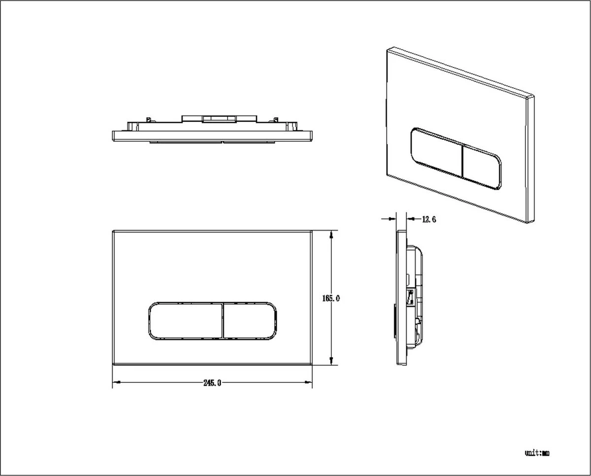 Bedieningsplaat StarBlueDisc Mocha 35 TBV Geberit UP100 UP320 UP300 UP700 UP720 Mat Zwart 6 Bedieningsplaat StarBlueDisc Mocha 35 TBV Geberit UP100 UP320 UP300 UP700 UP720 Mat Zwart - Afbeelding 4
