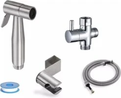 Merkloos Bidet - Handdouche/kraan - Water Sproeier/spray - Toilet/badkamer - Montage Set - 1,5M Slang - Multifunctioneel - RVS – Zilver -Badkamer Wijs 1200x973 3