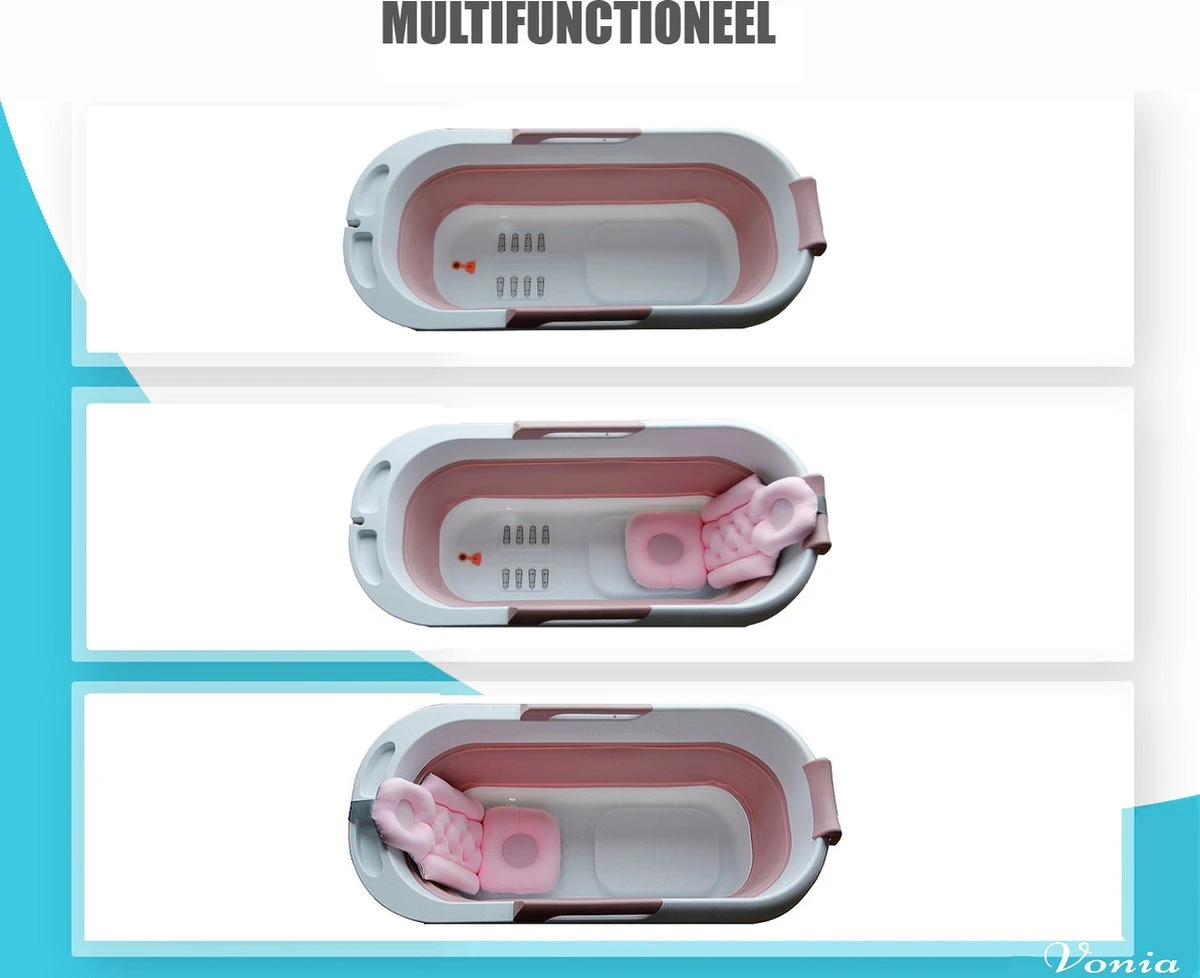 Vonia Opvouwbaar Bad - Zitbad - Bath Bucket - 140 Cm Lang - Inklapbaar Bad - Incl. Badkussen - Roze 6 Vonia Opvouwbaar Bad - Zitbad - Bath Bucket - 140 Cm Lang - Inklapbaar Bad - Incl. Badkussen - Roze - Afbeelding 4