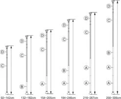 Telescopisch Doucherek Uit Chroom, Verstelbaar 155 - 320 Cm Met Extra Handdoekrek -Badkamer Wijs 1200x987