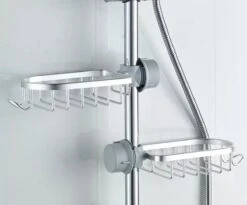 MLN Basics® Doucherek | Chroom | Zonder Boren Of Zuignap -Badkamer Wijs 1200x995 1