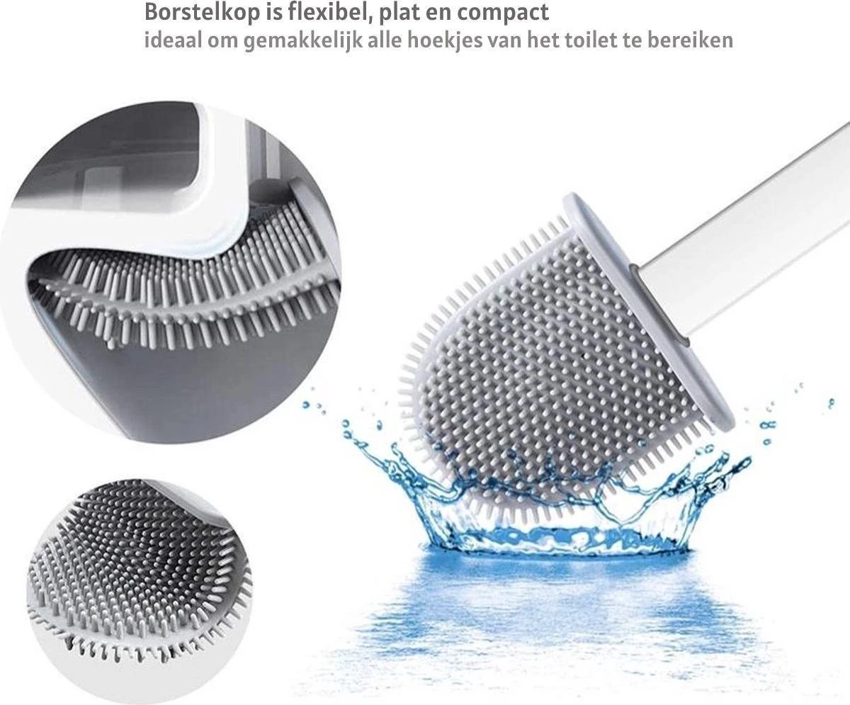 WC Borstel – Siliconen – Zwart – WC Borstel Met Houder – Vrijstaand – Hangend – WC Borstel En Houder – WC Borstel Zwart 11 WC Borstel – Siliconen – Zwart – WC Borstel Met Houder – Vrijstaand – Hangend – WC Borstel En Houder – WC Borstel Zwart - Afbeelding 9