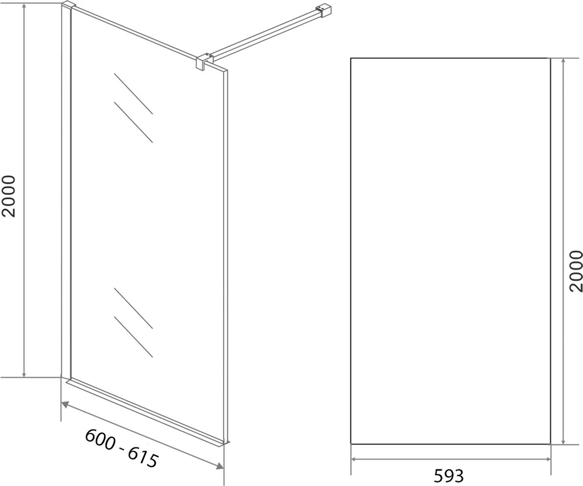 Merkloos Inloopdouche Florida 60 X 200cm Douchewand Chroom 8 Merkloos Inloopdouche Florida 60 X 200cm Douchewand Chroom - Afbeelding 6