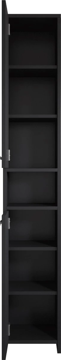 Badplaats Badkamerkast Nemo 32 Cm X 29 Cm X 167 Cm - Zwart Hoogglans - Staande Kolomkast Met Twee Deuren 6 Badplaats Badkamerkast Nemo 32 Cm X 29 Cm X 167 Cm - Zwart Hoogglans - Staande Kolomkast Met Twee Deuren - Afbeelding 4