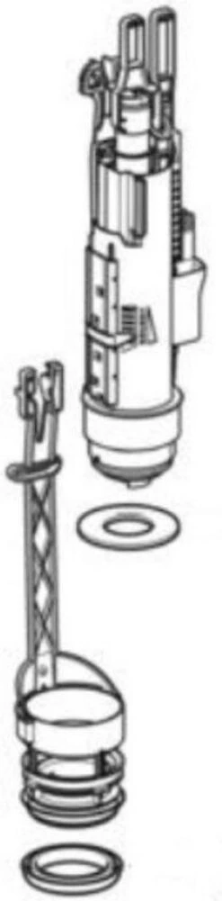 Geberit - Spoel/bodemventiel Met Houder Tbv UP320/UP100/Delta -Badkamer Wijs 296x1200