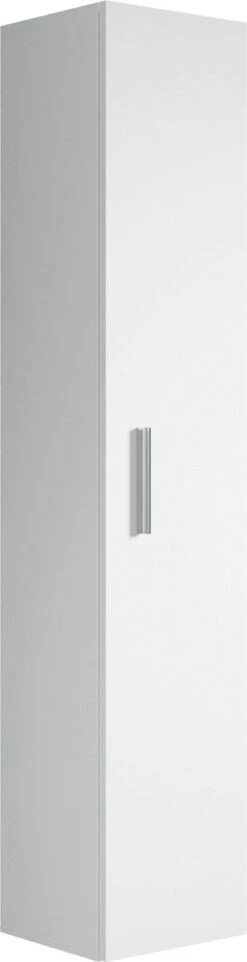 Badplaats Badkamerkast Pluto 30 X 30 X 150 Cm - Wit - Hangende Kolomkast Met 1 Deur