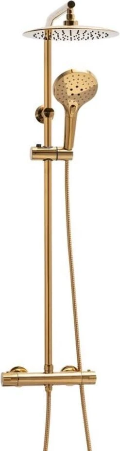 Regendoucheset - Met Thermostaatkraan - 25 Cm - Goud -Badkamer Wijs 320x1200